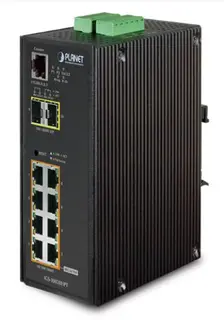 Planet Switch  8-p Gigabit 8xPoE+ 2xSFP Layer2 Industri IP30 DIN RPS B270W