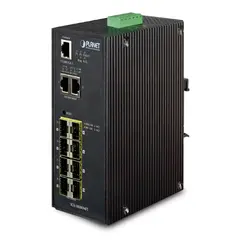 Planet Switch 10-p 8xSFP 2xGigabit Layer2 Industri IP30 DIN