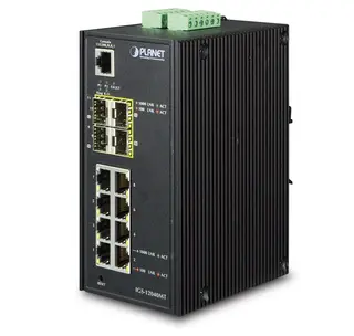 Planet Switch  8-p Gigabit 4xSFP Layer2/3 Industri IP30 DIN