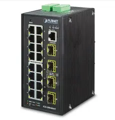 Planet Switch 16-p Gigabit 4xSFP Layer2+ Industri IP30 DIN