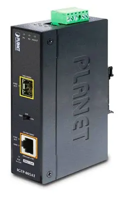 Planet Konverter 1000TX - SFP PoE+ 10/1000TX - miniGBIC IP30 DIN -40 - 75C 