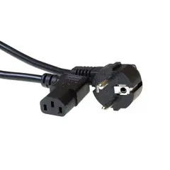 Strømkabel C13 SCHUKO -  2,0 m Vinklet 3x0,75mm² Sort