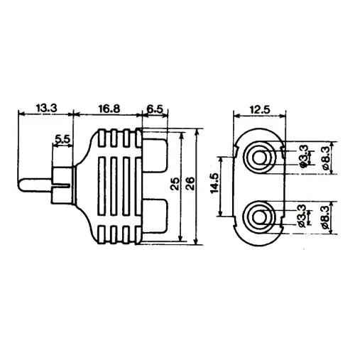 Adapter RCA - 2xRCA RCA Han/Male til 2xRCA Hun/Female 