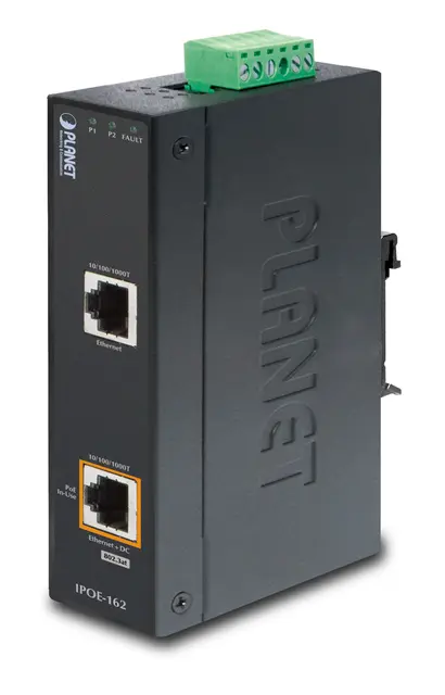 Planet Injector  1-port Gigabit PoE+ 30W IEEE802.3at B30W Industriell IP30 