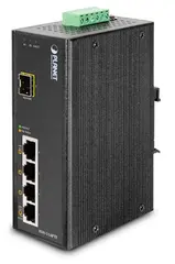 Planet Switch  4-p 10/100TX 1xSFP 4xPoE Layer2 Industri IP30 DIN B60W