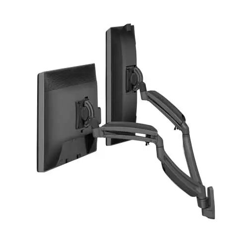 Chief Kontour K1 Vegg 2xSkjerm 525mm VESA Max 2x11 Kg Single Stud Sort 