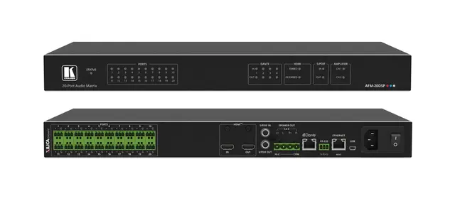 Kramer Matrix 20-p Audio med DSP 2 x 60W HDMI de-/embedding 4x4 Dante 