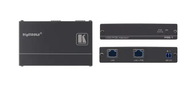 Kramer Injector 1-p 10G HDBaseT Ethernet PoE 48V DC 