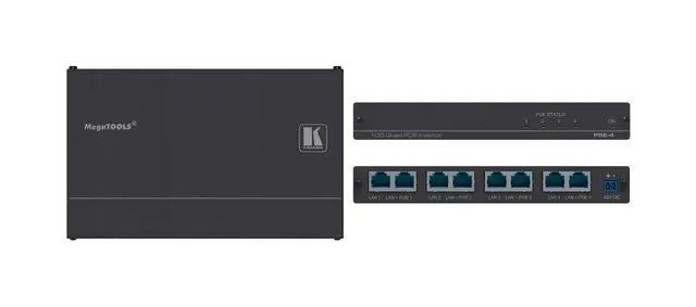 Kramer Injector 4-p 10G HDBaseT Ethernet 4K PoE 48V DC 