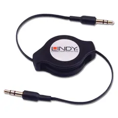 Lindy Audiokabel 3,5mm - 3,5mm - 1,1m 3,5mm Han - 3,5mm Han Retractable