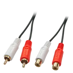 Lindy Audiokabel 2xRCA -  5,0 m Skjøt 2xRCA Skjøtekabel Han-Hun