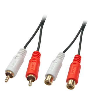 Lindy Audiokabel 2xRCA -  5,0 m Skjøt 2xRCA Skjøtekabel Han-Hun