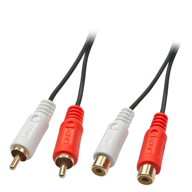 Lindy Audiokabel 2xRCA -  5,0 m Skjøt 2xRCA Skjøtekabel Han-Hun 