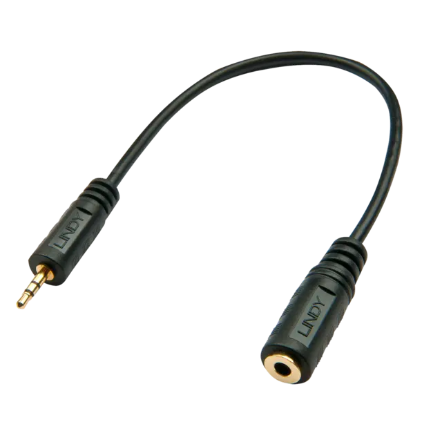 Lindy Adapterkabel 3,5mm > 2,5mm - 30 cm 3,5mm Hun - 2,5mm Han Stereoadapter 