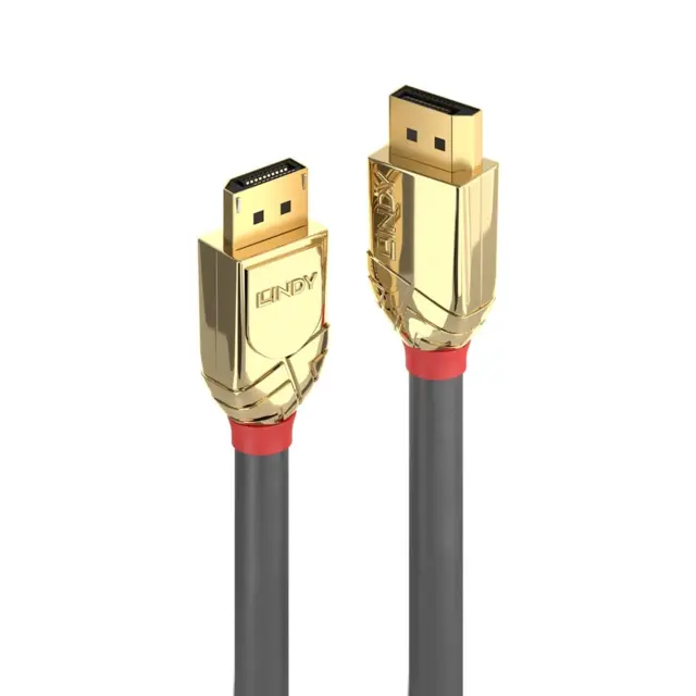 Lindy DisplayPort Kabel - 10 m Gold 4K Displayport 1.2 Grå 