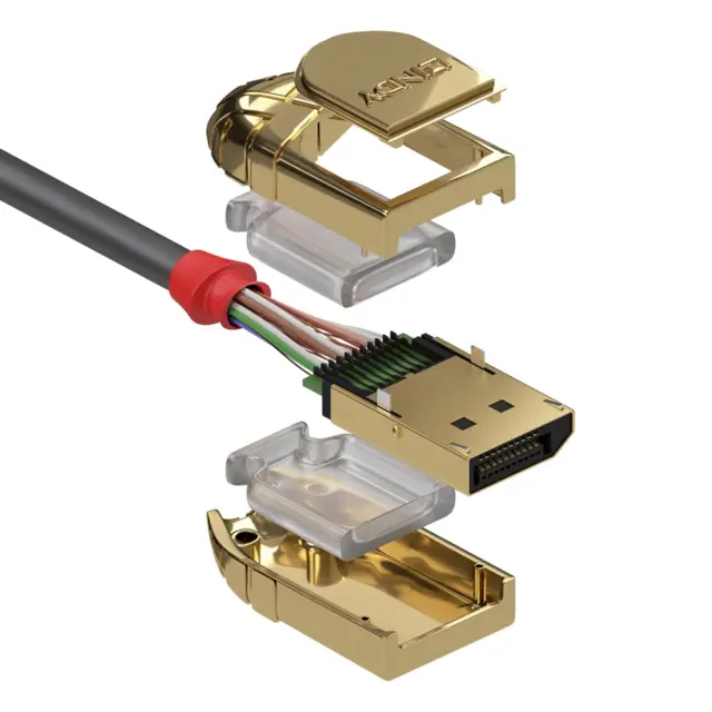 Lindy DisplayPort Kabel - 10 m Gold 4K Displayport 1.2 Grå 