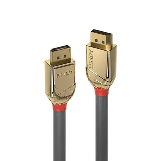 Lindy DisplayPort Kabel - 15 m Gold 4K Displayport 1.2 Grå