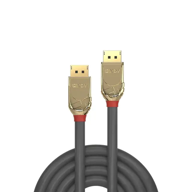 Lindy DisplayPort Kabel - 15 m Gold 4K Displayport 1.2 Grå 