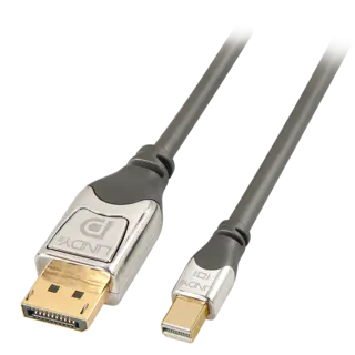 Lindy MiniDP - DP Kabel -  3,0 m Cromo 21.6 Gbps Displayport 1.2 4K Grå
