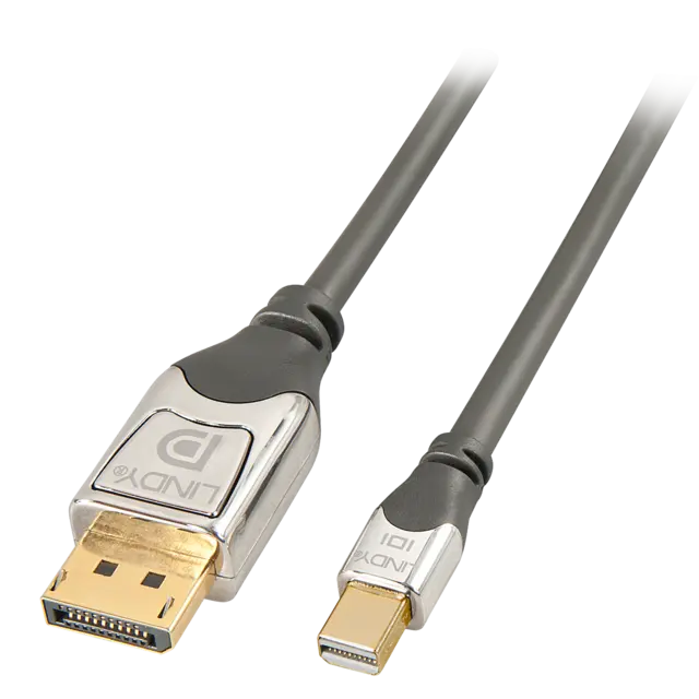 Lindy MiniDP - DP Kabel -  3,0 m Cromo 21.6 Gbps Displayport 1.2 4K Grå 