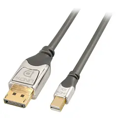 Lindy MiniDP - DP Kabel -  5,0 m Cromo 21.6 Gbps Displayport 1.2 4K Grå