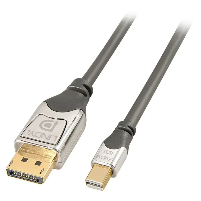 Lindy MiniDP - DP Kabel -  5,0 m Cromo 21.6 Gbps Displayport 1.2 4K Grå 