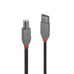 Lindy USB2 Kabel A-B -  7,5 m A-B USB Kabel Sort