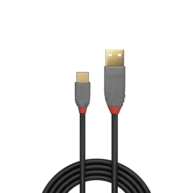 USB2 USB A - USB C 2.0m A-C USB Kabel Sort 
