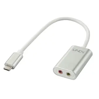 Lindy Konverter USB-C > Audio (3,5mm/F) Headphone Speaker/ Mic