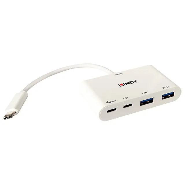 Lindy HUB 4-port USB 3.1 Gen2 2 x USB-A 2 x USB-C med PD 10Gbps 