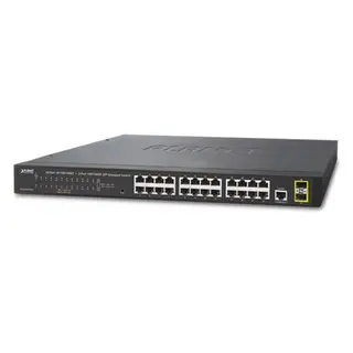 Planet Switch 24-p Gigabit 2xSFP Layer2 IGMP Vifteløs
