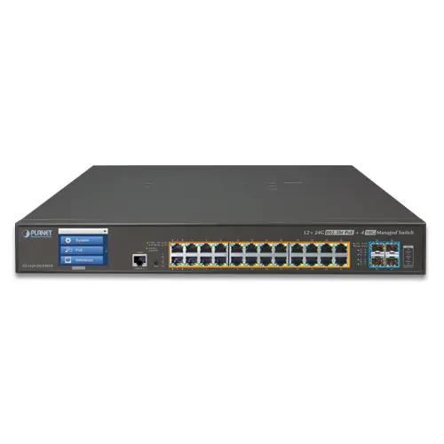 Planet Switch 24-p Ultra PoE 4xSFP 10G Layer2, 75w, 400w PoE budget, Touch Scr 