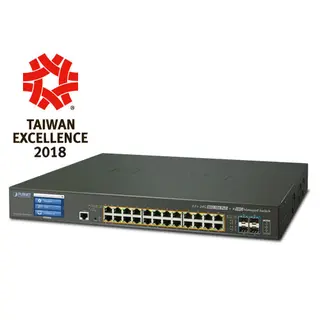 Planet Switch 24-p Ultra PoE 4xSFP 10G Layer2, 75w, 600w PoE budget, Touch Scr