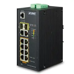 Planet Switch 8-p GB 8x PoE+ 2xSFP Layer2+ Industri IP30 DIN IPv6