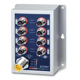 Planet Switch  8-p 10/100 M12 4xPoE+ Layer2 Industri IP50 DIN M12 RPS B60W