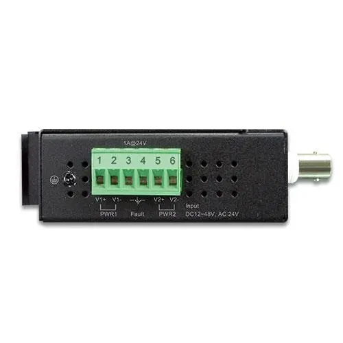 Planet Extender 1p BNC/RJ11 > 4p Eternet Redundant strøm IP30 DIN Maks 1.2km 