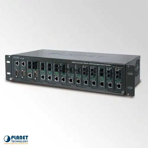 Planet Konverter Chassis 15-Slot Rack2.4U Redundant Power 48V 