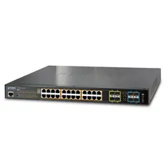Planet Switch 24p Gigabit 2xSFP 10G PoE+ Layer3 VLAN QoS (IGMP) Stackable