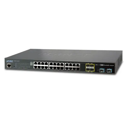 Planet Switch 24-p Gigabit 2xSFP 10G Layer3 VLAN QoS (IGMP) Stackable 