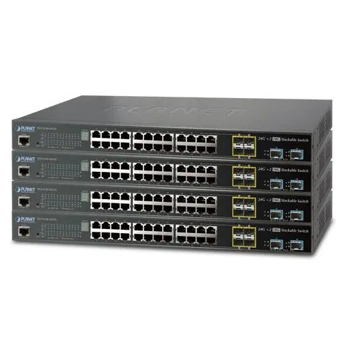 Planet Switch 24-p Gigabit 2xSFP 10G Layer3 VLAN QoS (IGMP) Stackable 