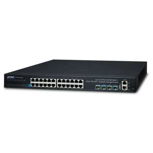 Planet Switch 24-p Gigabit 4xSFP 10G Layer3 VLAN QoS (IGMP) Stackable 