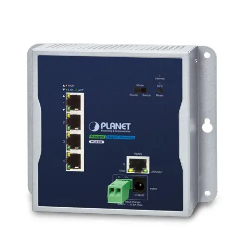 Planet GB 5-p Router 10/100/1000T Veggmontert IPv6 IP30 