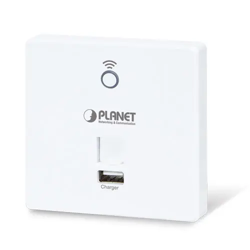 Planet trådløst aksesspunkt m USB- lader 2.4 GHz 802.11n - 300 Mbps - Vegg 86x86 