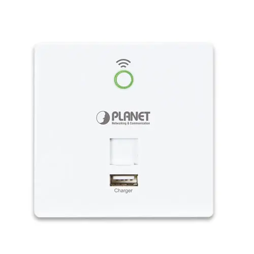 Planet trådløst aksesspunkt m USB- lader 2.4 GHz 802.11n - 300 Mbps - Vegg 86x86 