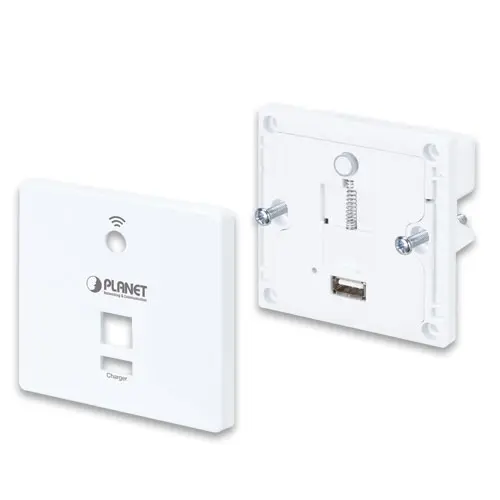 Planet trådløst aksesspunkt m USB- lader 2.4 GHz 802.11n - 300 Mbps - Vegg 86x86 