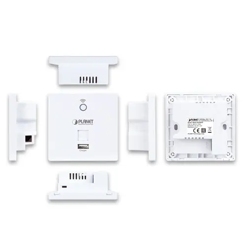 Planet trådløst aksesspunkt m USB- lader 2.4 GHz 802.11n - 300 Mbps - Vegg 86x86 