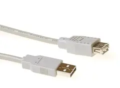 ACT USB2 Kabel A-A -  1,8 m skjøt A-A USB Skjøtekabel Grå