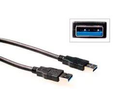 ACT USB3 Kabel A-A -  3,0 m Spesial A-A USB Spesialkabel Sort