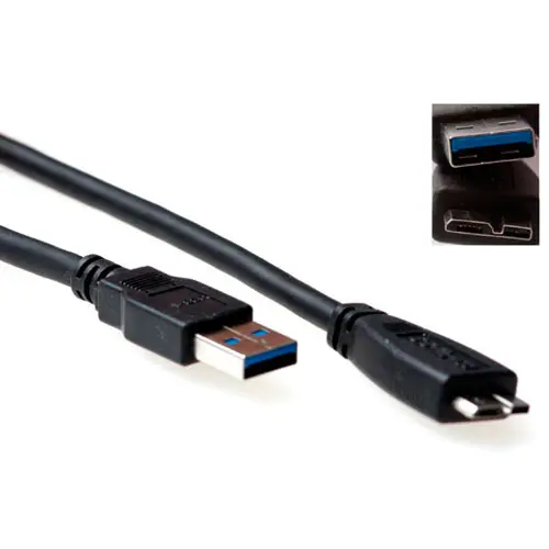 ACT USB3 Kabel A-MicroB -  1,0 m A-MicroB USB Kabel Sort 