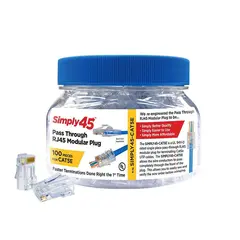 Simply45 Cat6 UTP Pass Through RJ45 RJ45 - Pass Through - 24AWG pris pr. stk